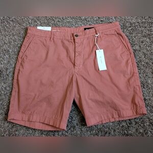 NWT AG Wanderer Cotton Slim 9" Pink Chino Shorts Men's 38W